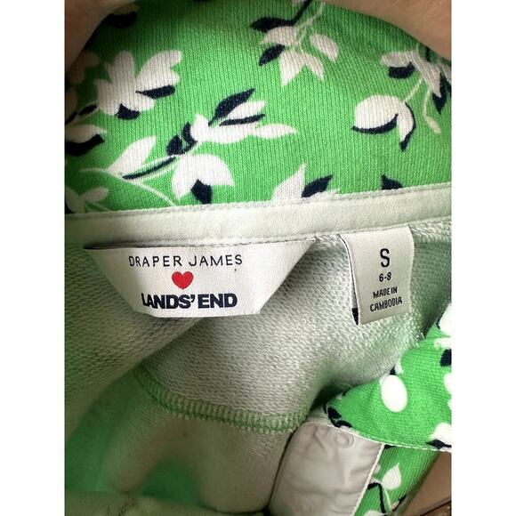 Draper James Land's End Green Floral Sweatshirt Women's Size S - Picture 4 of 6